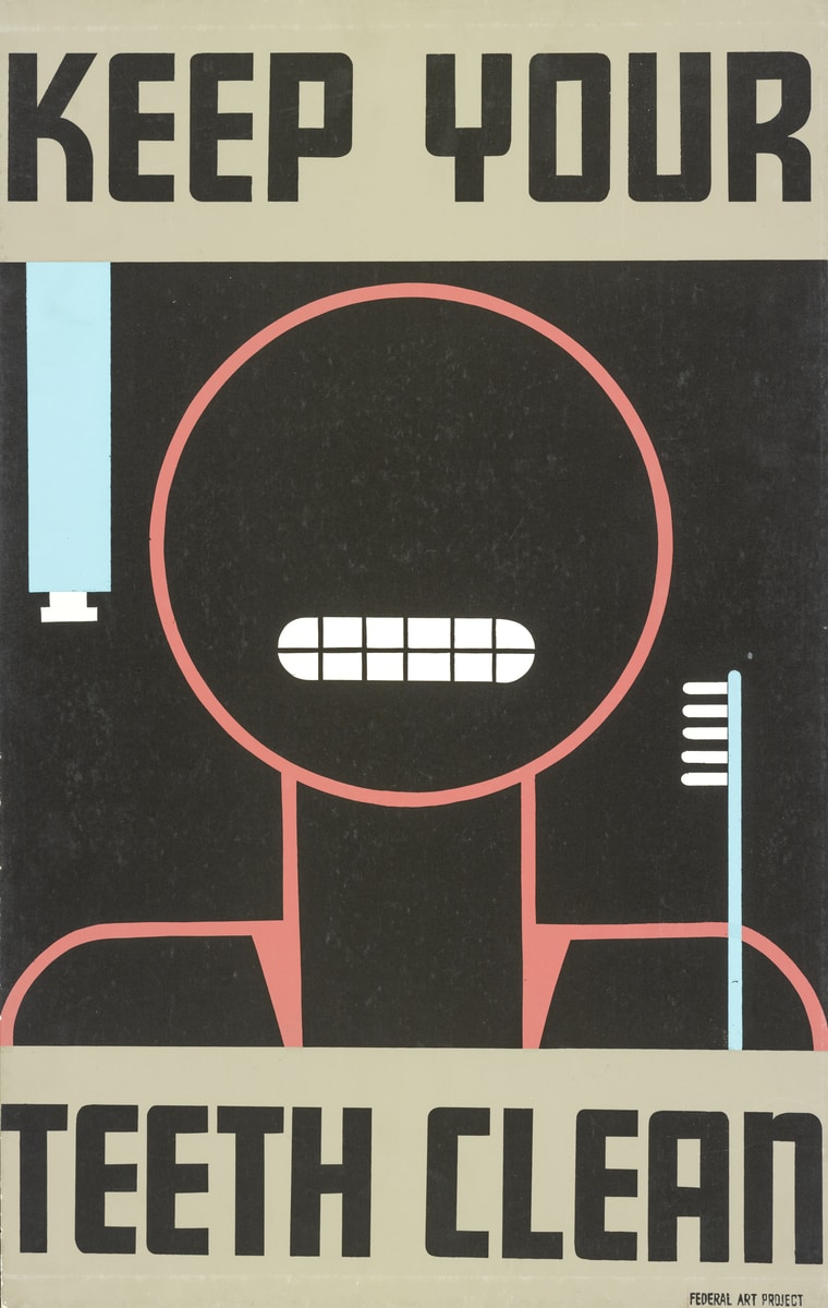 Photo by Library of Congress Keep Your Teeth Clean. WPA poster.